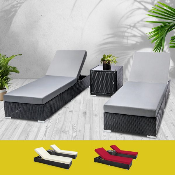 Sun Lounge Outdoor Furniture Day Bed Wicker Rattan Garden Sofa – 3