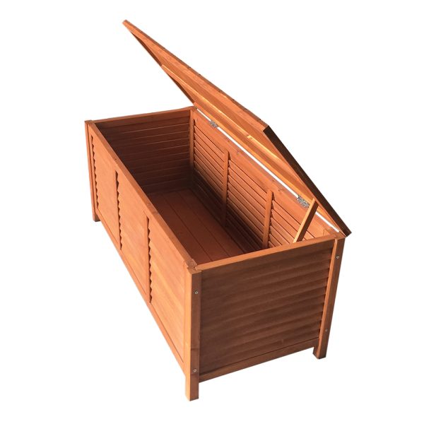 Outdoor Storage Bench Box 210L Wooden Patio Furniture Garden Chair Seat