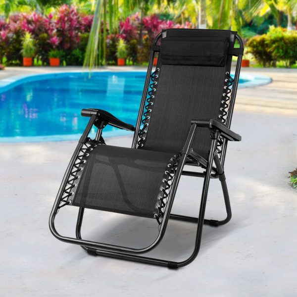 Zero Gravity Recliner Chairs Outdoor Sun Lounge Beach Chair Camping