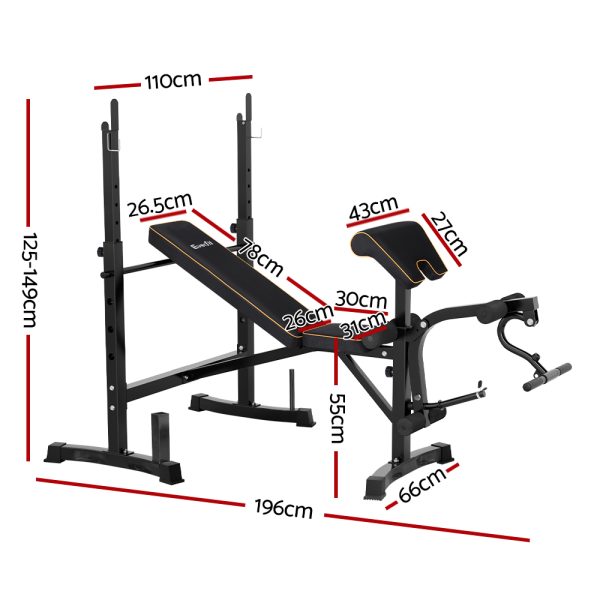 10 In 1 Weight Bench Adjustable Home Gym Station Bench Press 330KG