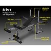 Weight Bench Adjustable Bench Press 8-In-1 Gym Equipment