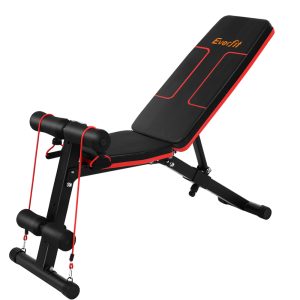 Adjustable FID Weight Bench Fitness Flat Incline Gym Home Steel Frame