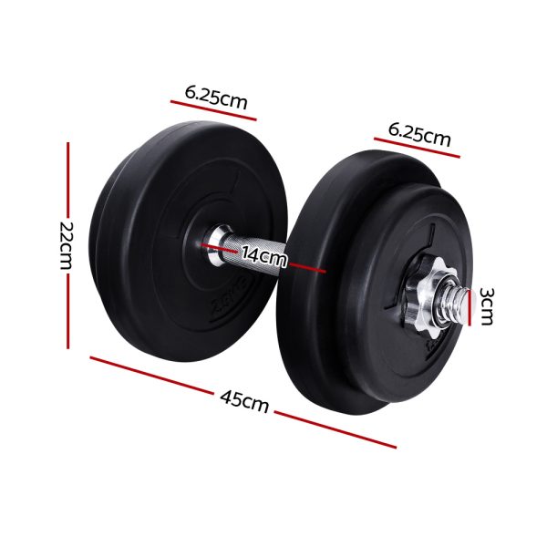 Dumbbells Dumbbell Set Weight Training Plates Home Gym Fitness Exercise – 20 KG