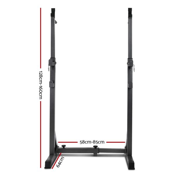 Squat Rack Pair Fitness Weight Lifting Gym Exercise Barbell Stand