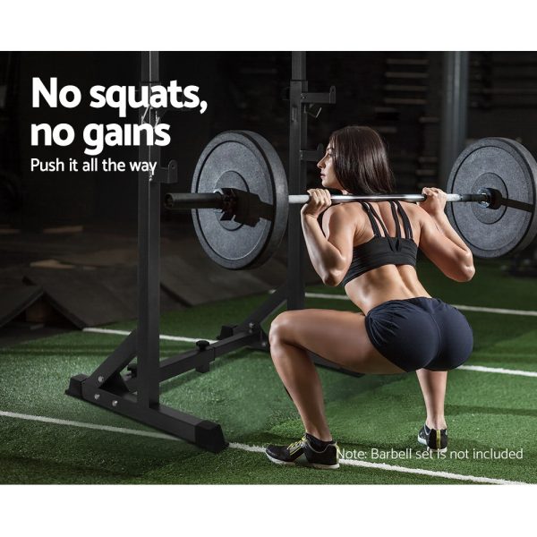 Squat Rack Pair Fitness Weight Lifting Gym Exercise Barbell Stand