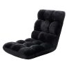 Lounge Sofa Floor Recliner Futon Chaise Folding Couch – Black