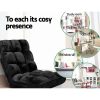 Lounge Sofa Floor Recliner Futon Chaise Folding Couch – Black