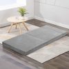 Barrington Bedding Folding Foam Mattress Portable Bed Mat Velvet – SINGLE, Light Grey