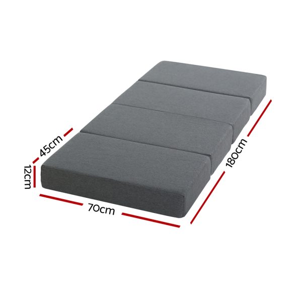 Bedding Foldable Mattress Folding Foam Single Grey