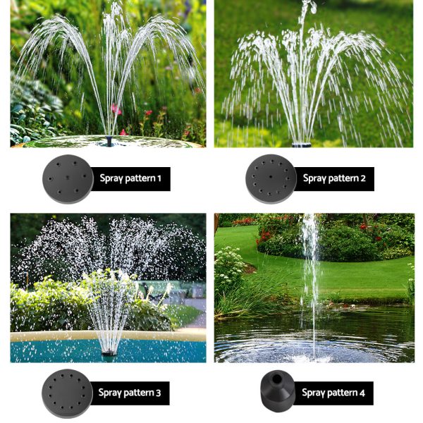 Solar Pond Pump with Battery Kit LED Lights 4FT