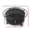 Fire Pit BBQ Grill Smoker Portable Outdoor Fireplace Patio Heater Pits – 76X76X50 cm