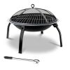 Fire Pit BBQ Charcoal Smoker Portable Outdoor Camping Pits Patio Fireplace – 56x56x43 cm