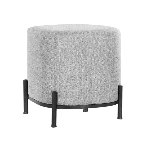 Ottoman Foot Stool Square Linen Grey