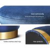 Ottoman Foot Stool with Storage Round Velvet Foot Rest Pouffe Footstool – Navy Blue