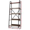 Bookshelf Metal Bookcase Bookshelves Oak Book Shelf Display Storage – 5 Tier