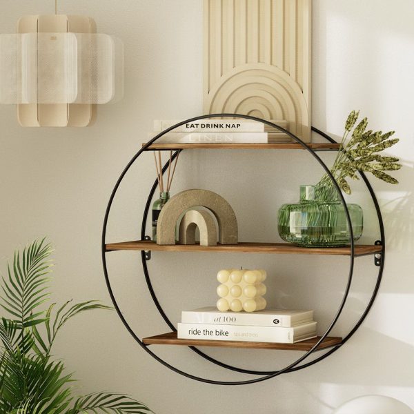 Floating Wall Shelf Round 3-Tier