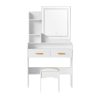 Dressing Table Set Stool Led White Doria