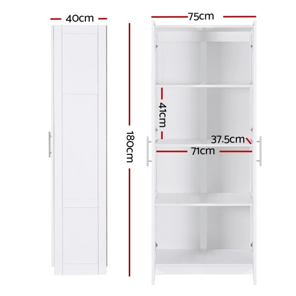 2 Door Buffet Sideboard Cupboard Cabinet Pantry White