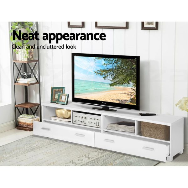 TV Stand Entertainment Unit with Drawers – White