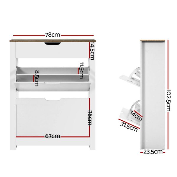 Shoe Rack Cabinet 16 Pairs White Ana