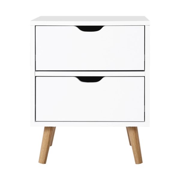 Bedside Table 2 Drawers – BODEN White