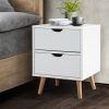 Bedside Table 2 Drawers – BODEN White