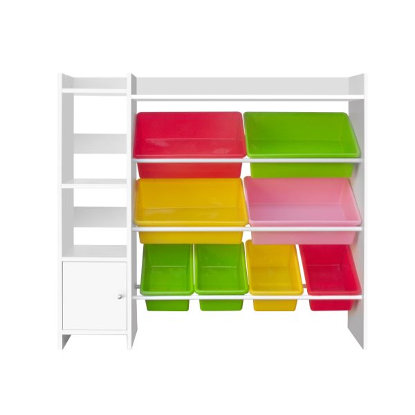 Kids Toy Box 8 Bins Bookshelf Storage Rack Organiser Toy Display