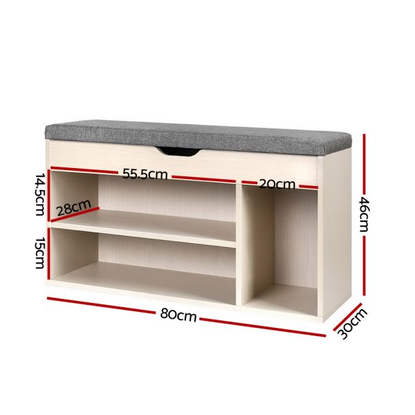 Shoe Rack Bench Shoe Cabinet 9 Pairs Pine Dora