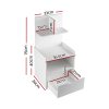 Bedside Table 1 Drawer with Shelves – EVERMORE White