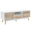 Wooden Entertainment Unit – White & Wood