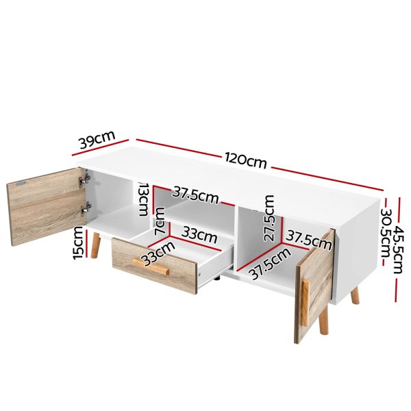 Wooden Entertainment Unit – White & Wood