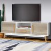 Wooden Entertainment Unit – White & Wood