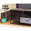 TV Cabinet Entertainment Unit Stand Storage Wooden Industrial Rustic 180cm