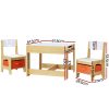 3PCS Kids Table and Chairs Set Activity Desk Chalkboard Toys Storage Box