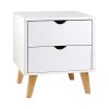 Bedside Table 2 Drawers – ANDERS White