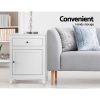 Bedside Tables Side Table Drawers Nightstand White