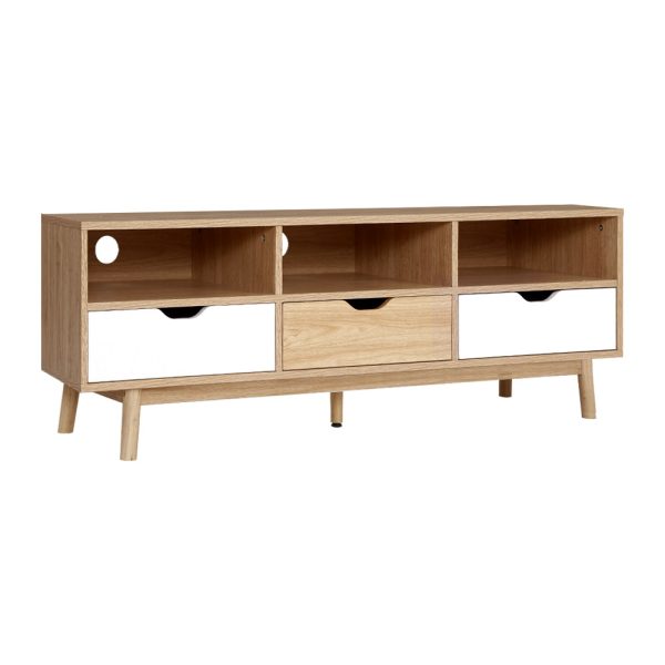 TV Cabinet Entertainment Unit Stand Wooden Storage 140cm Scandinavian