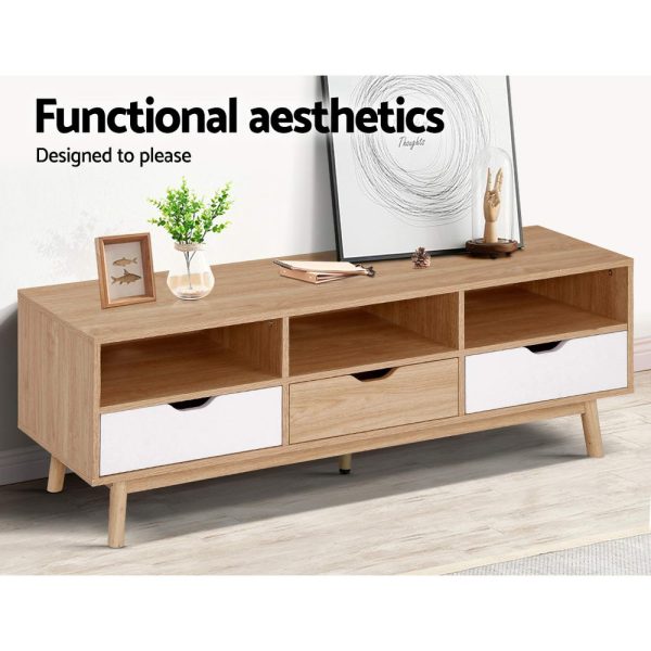 TV Cabinet Entertainment Unit Stand Wooden Storage 140cm Scandinavian