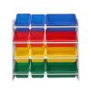 Kids Toy Box 12 Bins Bookshelf Organiser Children Storage Rack