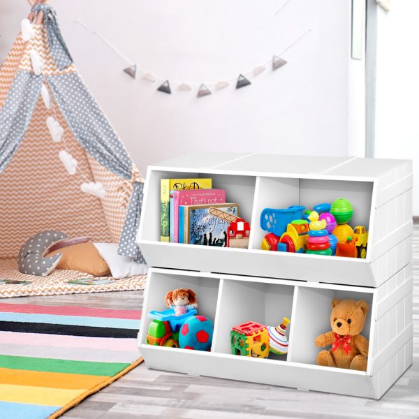 Kids Toy Box Bookshelf Storage Bookcase Organiser Display Stackable