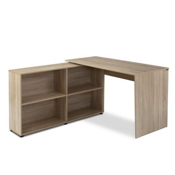 Office Computer Desk Corner Study Table Workstation Bookcase Storage – Oak