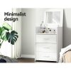 2-in-1 Dressing Table Stool Set Bedside Table White