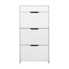 Shoe Rack Cabinet 24 Pairs White Luna