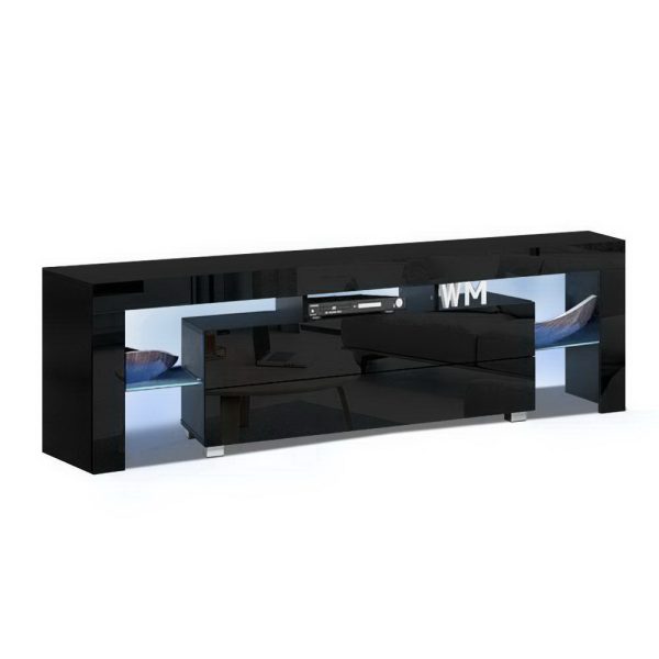 Entertainment Unit TV Cabinet LED 160cm Black Elo