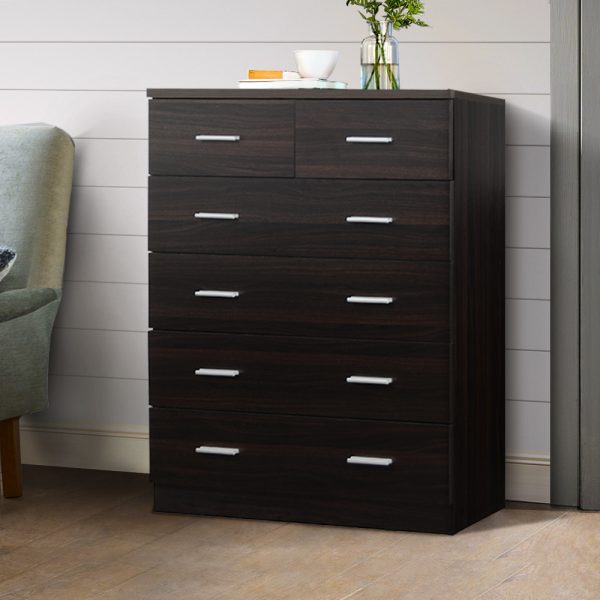 Tallboy 6 Drawers Storage Cabinet – Walnut