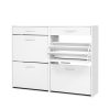 Shoe Rack Cabinet 36 Pairs Adjustable Shelves White Sara