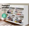 Shoe Rack Cabinet 36 Pairs Adjustable Shelves White Sara