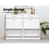 Shoe Rack Cabinet 36 Pairs Adjustable Shelves White Sara