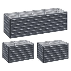 Green Fingers Garden Bed 240x80x77cm Planter Box Raised Container Galvanised Herb