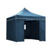 Gazebo Pop Up Marquee Folding Wedding Tent Gazebos Shade – 3×3 m, Navy Blue